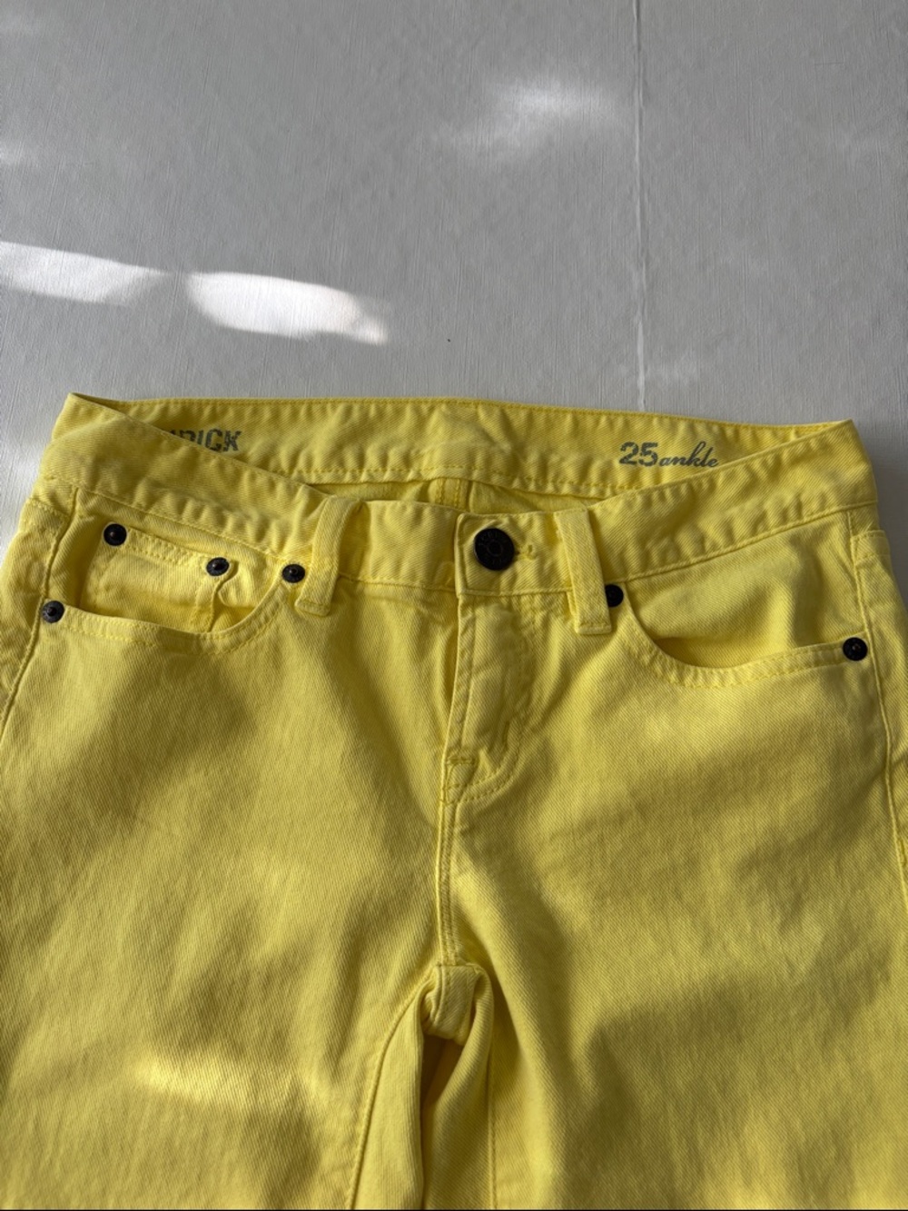 J. Crew Bright Yellow Toothpick Ankle Jeans - Picture 3 of 7